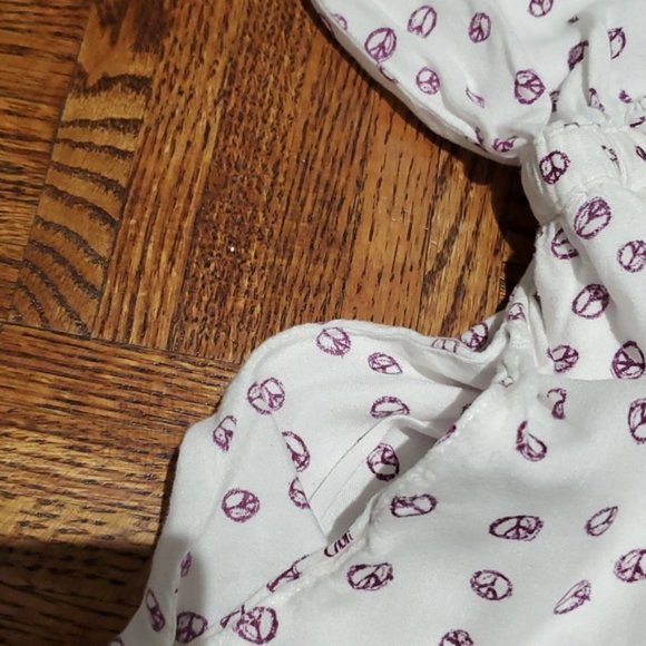 Vintage Peace Sign Button Down Dress with Pockets - Picture 14 of 16